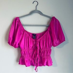 Fuchsia Satin Blouse